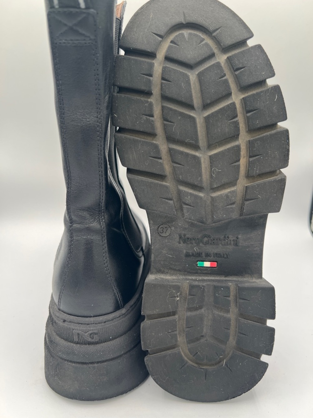 Nero Giardini Italian / Made in Italy Black Platform Chelsea Boot Size 7 / 37 - Picture 5 of 7